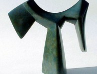 Monk Dancing, cast bronze, 11.5" x 11.5" x 5"