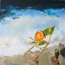 Au Revoir, acrylic on canvas, 14" x 14"