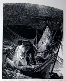 Elvers, wood engraving, 6" x 4.75"