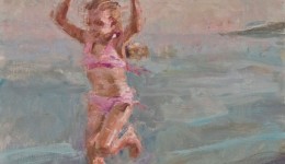 Eve running, oil on canvas, 46" x 36" Eve running, oil on canvas, 46" x 36"