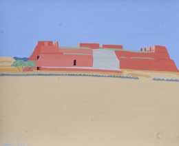 Monte Alban, Oaxaca, Mexico, gouache on paper, 14" x 17"