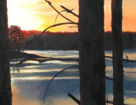 Maine XVI (Sheepscot River), oil on linen, 14" x 16"
