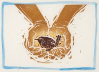 Prayer, woodcut and linocut