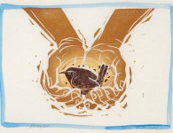 Prayer, woodcut and linocut