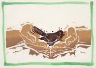 Prayer, woodcut and linocut