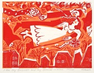 I am My Beloved's..., woodcut and linocut, 7" x 9"
