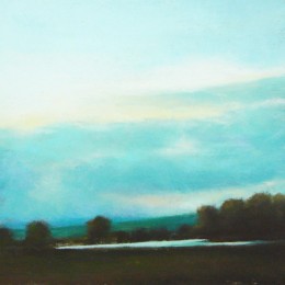 River, pastel, 8" x 8"
