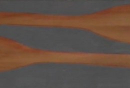 Oars #3, mixed media on cedar, 15.5" x 3.5"