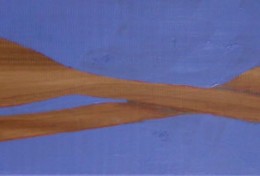 Oar #2, mixed media on cedar, 15.5" x 3.5"