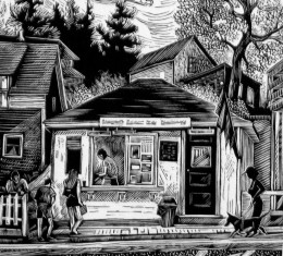 Stonington Ice Cream, wood engraving, 3.25" x 3.5"