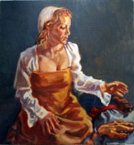 "O happy dagger!" , oil on canvas, 30" x 30"