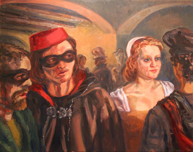 "O! She Doth Teach the Torches to Burn Bright," oil on canvas, 24" x 30"