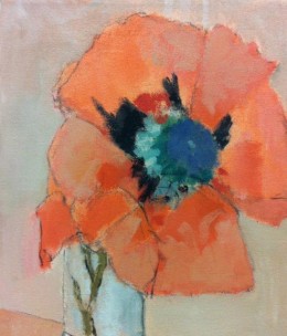 Poppy, acrylic on canvas, 14" x 12"