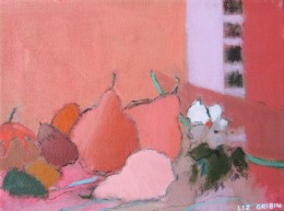 Pink Pears, acrylic on canvas, 12" x 16"