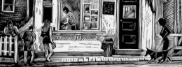 detail, Stonington Ice Cream, wood engraving