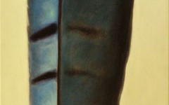 Blue Jay, oil on canvas, 50" x 15"