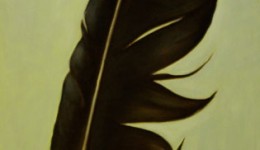 Windy Crow, oil on canvas, 50" x 20"