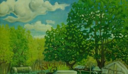 Spring at Bob and Jan's, oil on canvas, 20" x 20"