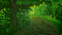 Burchfield Corner, oil on canvas, 10" x 10"