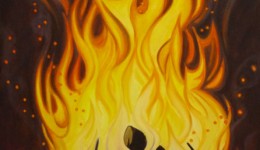 Fire, oil on canvas, 66" x 33"