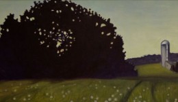 June Evening, oil on canvas, 10" x 20"