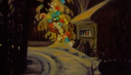 Shop Tree, oil on canvas, 14" x 11"