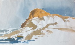 Dunes, Long Island NY, watercolor on paper, 6 3/4" x 11 1/4"
