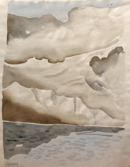 Storm at Sea, watercolor on paper, 9 1/4" x 7"