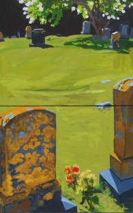 Susan Beebe, Island Cemetery, oil on canvas, 32" x 20"