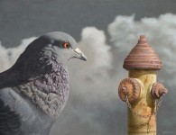 Phil Schirmer, Seeing Red, egg tempera, 18" x 24"