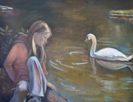 Mary Lennox, Genesis (The Ugly Duckling), oil on linen, 38.5" x 48.5"