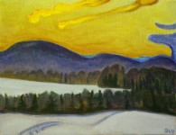 Winter Color Study, oil on canvas, 7" x 9"