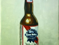 Beer Bottle I, oil on canvas, 10" x 8"
