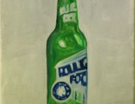 Beer Bottle II, oil on canvas, 10" x 8"