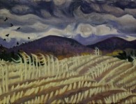 Ghost Corn, oil on canvas, 8" x 16"