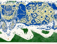 The Mercy of God, woodblock and linoleum print, 22" x 38"