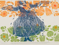 Shaker Joy, woodblock and linoleum print, 23" x 32"